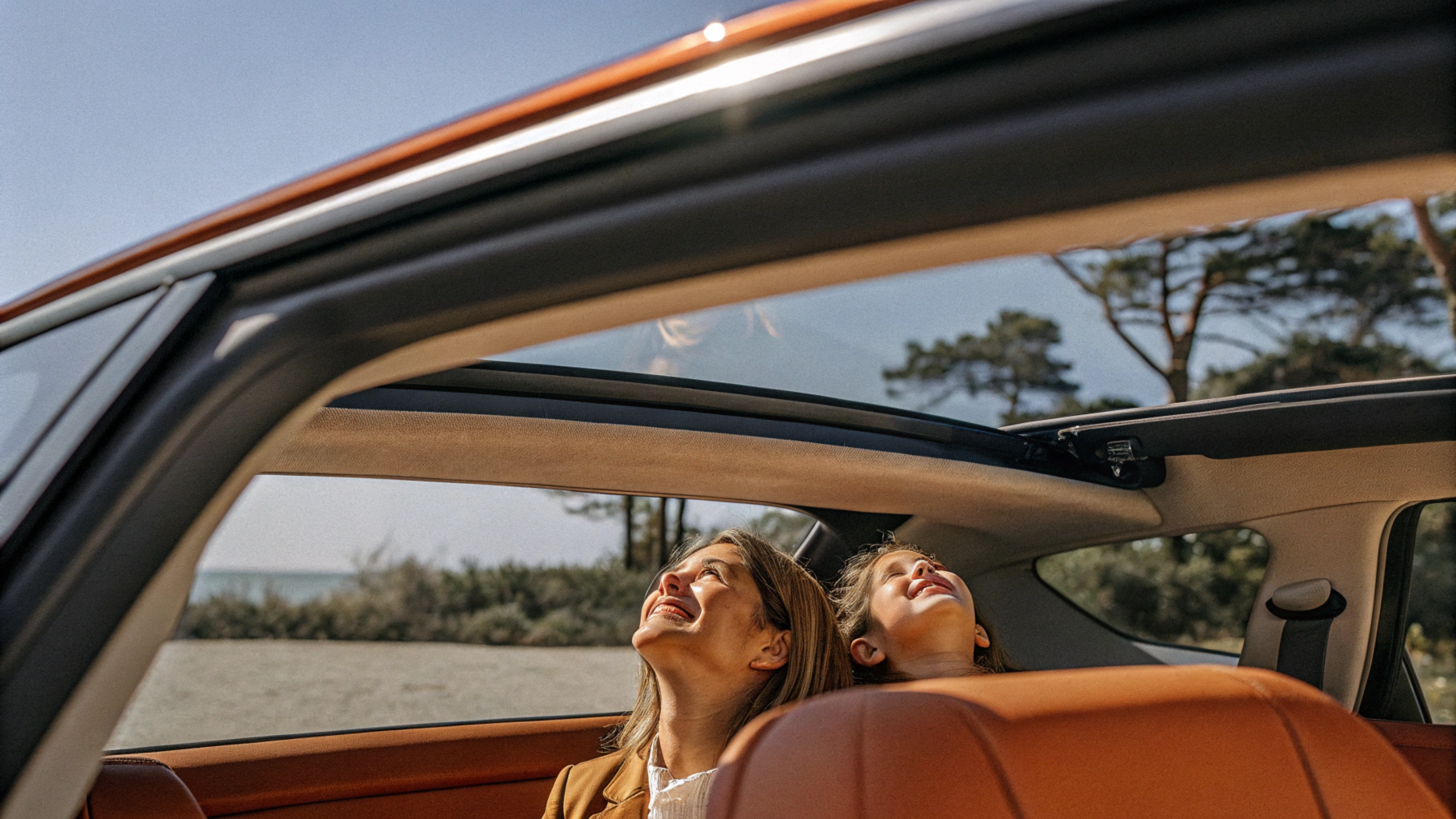 Luxury car with sunroof